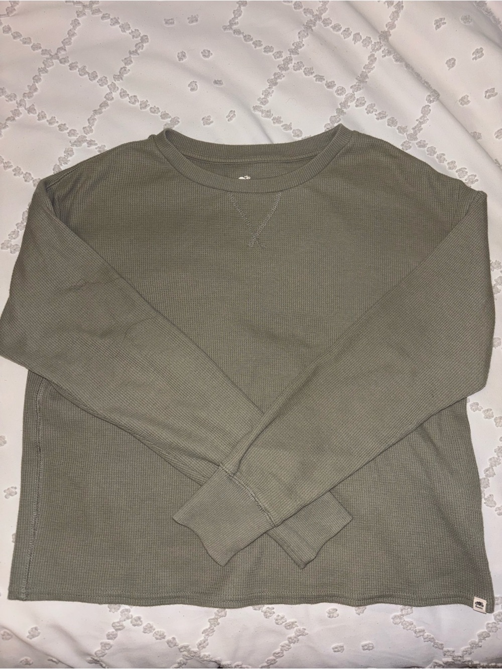 Roots Women’s Olive Waffle Long-Sleeve Shirt